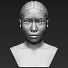 nicki minaj bust print ready 3d model here printing current size 5 cm height but you free scale it zip file contains obj stl created zbrush 3d print model - Mito3D