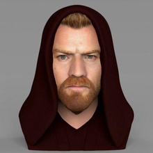 obi wan kenobi star wars bust full color print ready 3d model here printing current size 5 cm height but you free scale it zip file contains obj wrl texture png created zbrush mudbox photoshop 3d print model - Mito3D