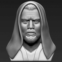 obi wan kenobi star wars bust print ready 3d model here printing current size 5 cm height but you free scale it zip file contains obj stl created zbrush 3d print model - Mito3D