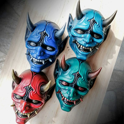 oni pared máscara 3d impresión modelo estudio digital 3D print model - Mito3D