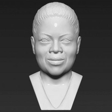 oprah winfrey bust print ready 3d model here printing current size 5 cm height but you free scale it zip file contains obj stl created zbrush 3d print model - Mito3D