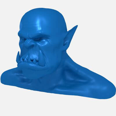 orco de la cabeza impresión 3d listo modelo bonito imprimible orc 3D print model - Mito3D