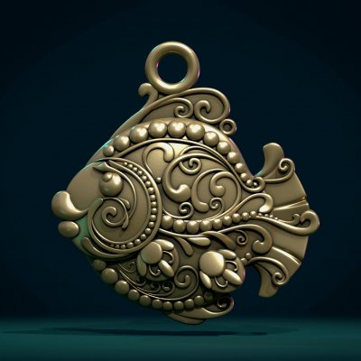 ornate fish print ready 3d model modelmeasure units millimeters 2 cm lengthmesh manifold no holes inverted faces bad contiguous edgeshere two version mask 1 blend fbx obj stl file contains without loop consists 365205 triangular faces2 charm 372841 facesavailable formats 3D print model - Mito3D