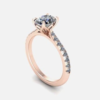 oval diamond ring twist prong - 3d print model calorano 3d print model - Mito3D