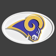 oval rams logo print ready 3d model virtual nfl created using blender open source modeling rendering animation software tool which you may download free blenderorg 3d print model - Mito3D
