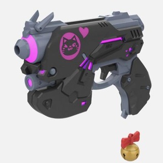 overwatch dva pistolet noir chat peau makerlab 3d print model - Mito3D