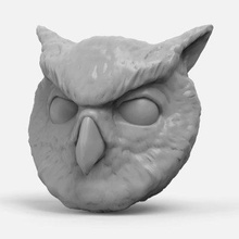 owl head - print ready 3d model cghub 3d print model - Mito3D