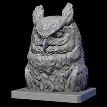 owl head - print ready 3d model guninnik81 3d print model - Mito3D