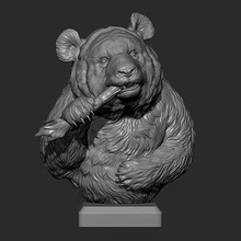 panda eats bamboo - print ready 3d model guninnik81 3d print model - Mito3D