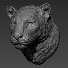 panther leopard head - print ready 3d model guninnik81 3d print model - Mito3D