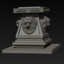 pedestal lions free print ready 3d model good stand historical models 3d print model - Mito3D