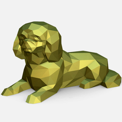 Pekinese Hund Lowpoly drucken 3D print model - Mito3D