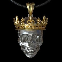 pendant skull crown - print ready 3d model explorer 3d print model - Mito3D