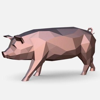 domuz heykelcik düşük poli Yazdır 3d print model - Mito3D