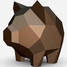 piggy bank - print ready 3d model lowpoly 3d print model - Mito3D
