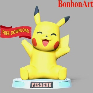 Pikachu gratis 3d impresión modelo bon Arte 3d print model - Mito3D
