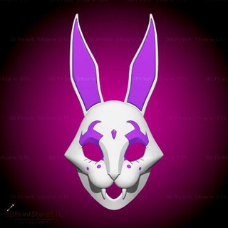 pink mask neon white game - fan art 3d print model 3dprintstorestl 3d print model - Mito3D