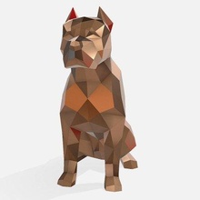 pit bull dog - print ready 3d model lowpoly 3d print model - Mito3D