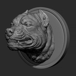 pitbull angry head guninnik81 3d print model - Mito3D