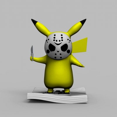 pokemon pikachu jason vorhees friday 13 print ready 3d model 3D print model - Mito3D