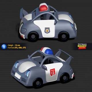police car cartoon - 3d print model sinh nguyen 3d print model - Mito3D