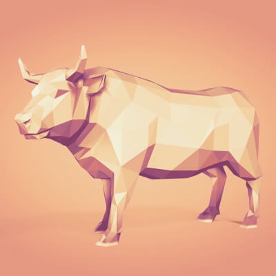 poly bull figurine -- ready 3d printing by ocstard 3d print model - Mito3D