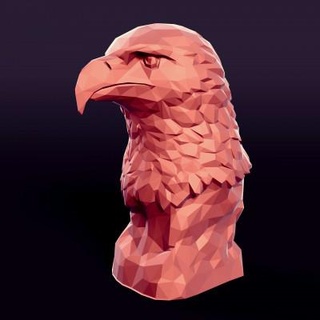 poligonal águila busto 3d impresión modelo eagswod 3d print model - Mito3D