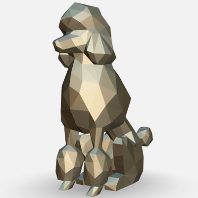 caniche figura impresión Listo 3d modelo lowpoly 3D print model - Mito3D