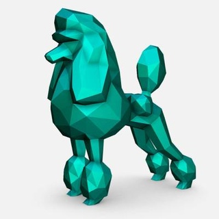 poodle figure lowpoly print 3d print model - Mito3D