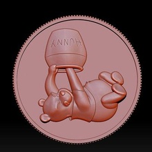 pooh oso moneda impresión Listo 3d modelo dang nhat broncearse 3d print model - Mito3D