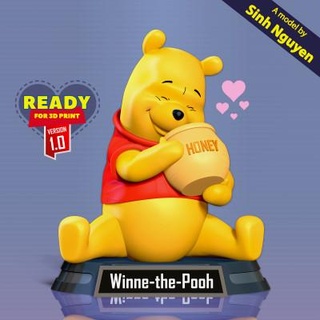 pooh amor mel 3d impressão modelo nascermos Nguyen 3d print model - Mito3D