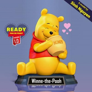 pooh loves honey - 3d print model sinh nguyen 3d print model - Mito3D