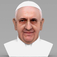 pope francis bust full color print ready 3d model here printing current size 5 cm height but you free scale it zip file contains obj wrl texture png created zbrush mudbox photoshopif have any questions please don't hesitate contact me respond asap encourage check my other celebrity models 3d print model - Mito3D