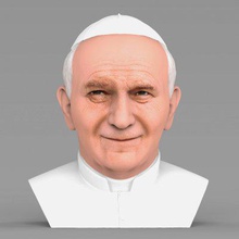 pope john paul ii bust full color print ready 3d model here 2 printing current size 5 cm height but you free scale it zip file contains obj wrl texture png created zbrush mudbox photoshopif have any questions please don't hesitate contact me respond asap encourage check my other celebrity models 3d print model - Mito3D