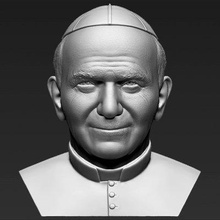pope john paul ii bust print ready 3d model here 2 printing current size 5 cm height but you free scale it zip file contains obj stl created zbrushif have any questions please don't hesitate contact me respond asap encourage check my other celebrity models 3d print model - Mito3D