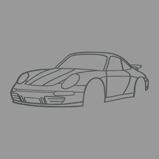 Porsche 911 2023 perspectiva parede silhueta 3d impressão modelo viperjr3d 3d print model - Mito3D