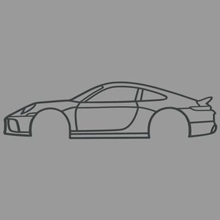 Porsche 911 2023 duvar siluet 3d Yazdır model viperjr3d 3d print model - Mito3D