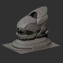 prehistoric fish skull print ready 3d model statuette dunkleosteus modelethe statue lived 360 million years ago weight 3 tons length 8-10 meters 3d print model - Mito3D