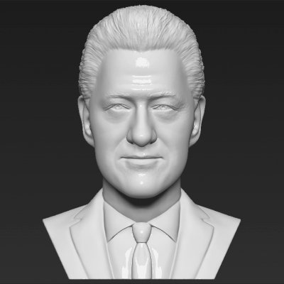 president bill clinton bust print ready 3d model here printing current size 5 cm height but you free scale it zip file contains obj stl created zbrushif have any questions please don't hesitate contact me respond asap encourage check my other celebrity models 3D print model - Mito3D
