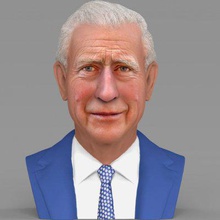 prince charles bust full color print ready 3d model here printing current size 5 cm height but you free scale it zip file contains obj wrl texture png created zbrush mudbox photoshop 3d print model - Mito3D