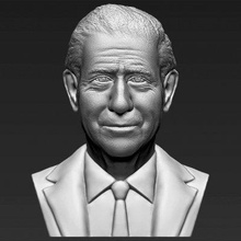prince charles bust print ready 3d model here printing current size 5 cm height but you free scale it zip file contains obj stl created zbrush 3d print model - Mito3D