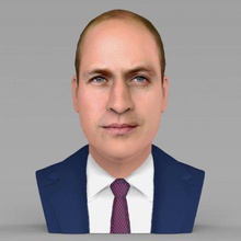 prince william bust full color print ready 3d model here printing current size 5 cm height but you free scale it zip file contains obj wrl texture png created zbrush mudbox photoshop 3d print model - Mito3D
