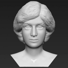princess diana bust print ready 3d model here printing current size 5 cm height but you free scale it zip file contains obj stl created zbrushif have any questions please don't hesitate contact me respond asap encourage check my other celebrity models 3d print model - Mito3D