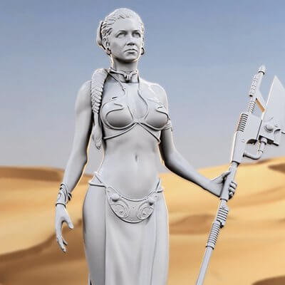 Princesa leia 3d impressão modelo henna extra 3D print model - Mito3D