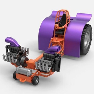 pulling tractor 2 engines v8 1 25 cosplayitemsrock 3d print model - Mito3D