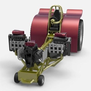 çekme traktör 3 motorlar v8 1 25 Cosplayitemsrock 3d print model - Mito3D
