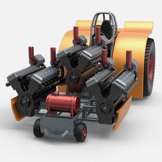 pulling tractor 3 turbo engines v12 1 25 cosplayitemsrock 3d print model - Mito3D