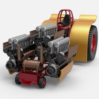 pulling tractor 3xv12 1 25 cosplayitemsrock 3d print model - Mito3D