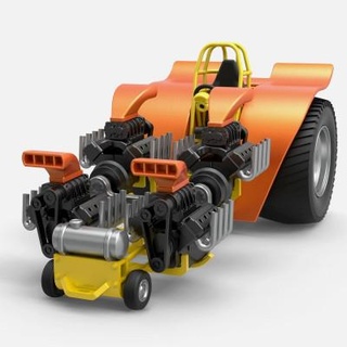 pulling tractor 4 engines v8 1 25 cosplayitemsrock 3d print model - Mito3D