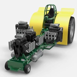 tirant tracteur 4 moteurs v8 1 25 cosplayitemsrock 3d print model - Mito3D
